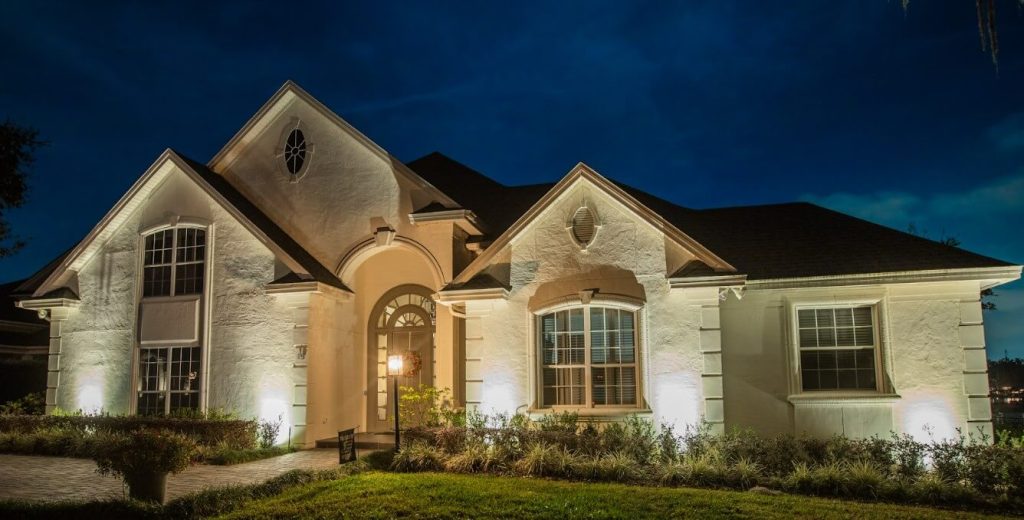 Outdoor lighting installation in Cobham - KT11 with neat cabling and weatherproof fittings